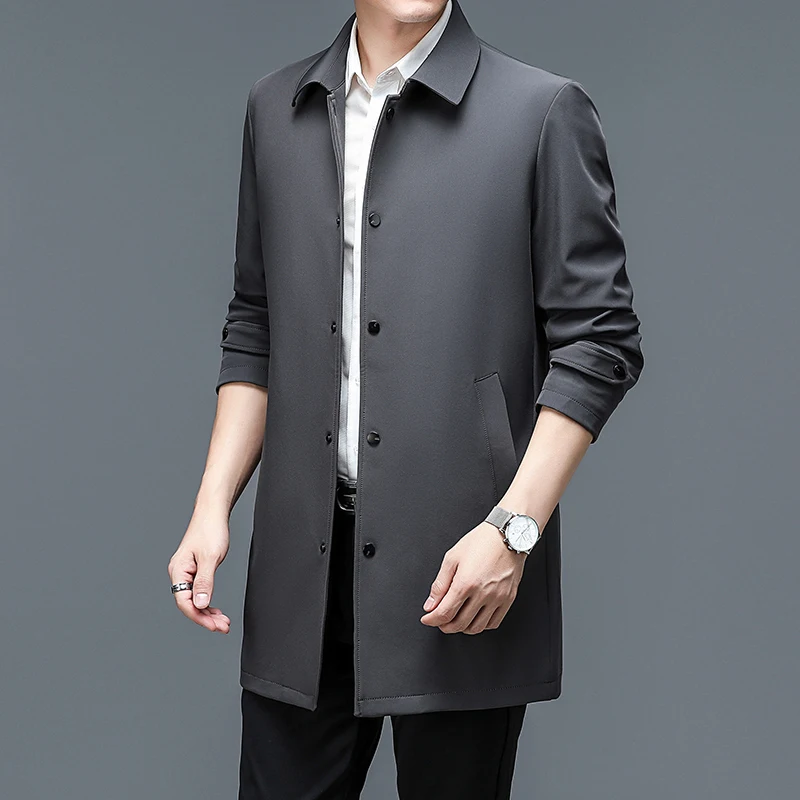 2023 spring Long style coat men\'s High quality casual trench coat, fashion casual jackets men,full size M-4XL