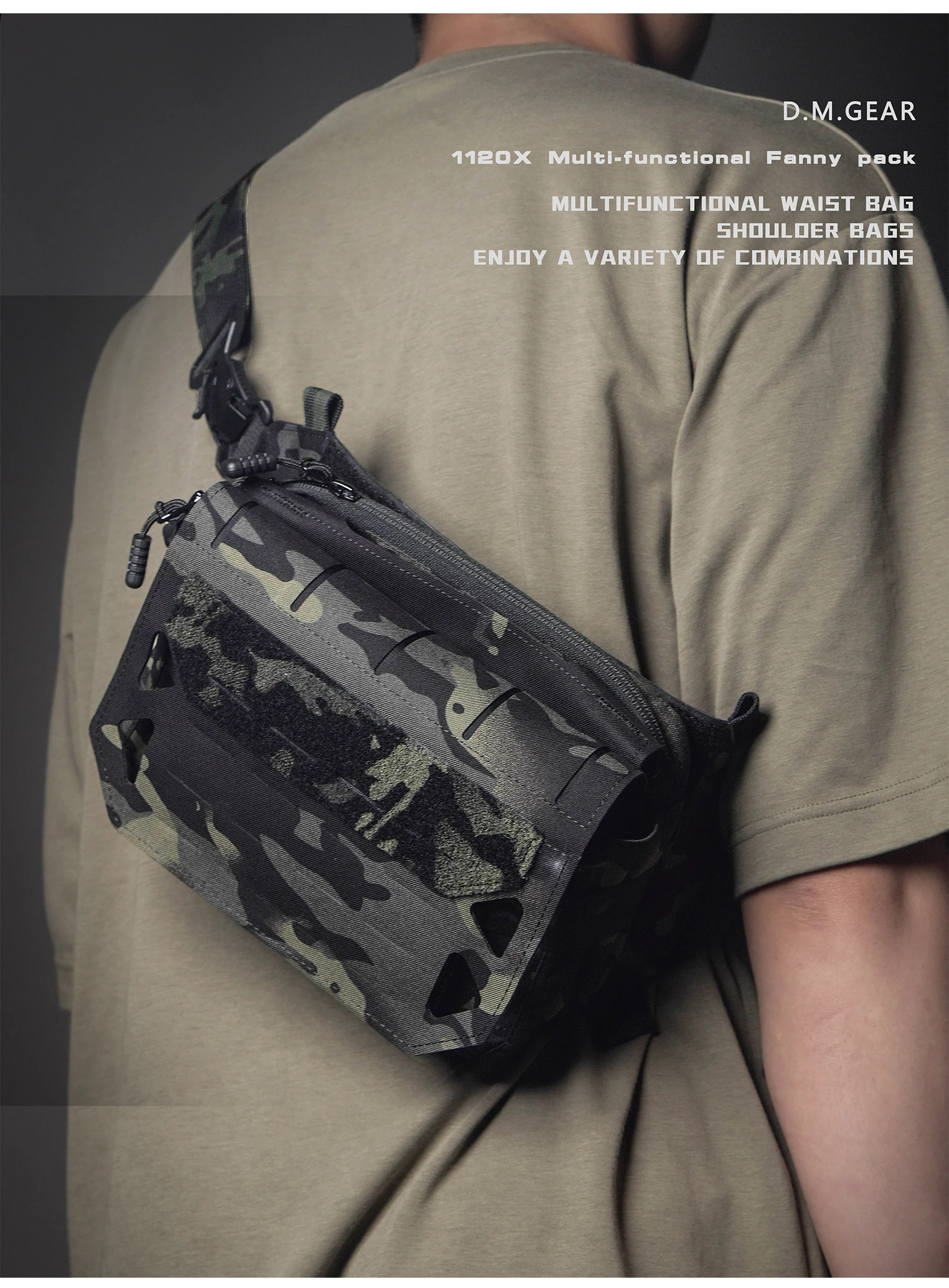 Bolsa táctica MOLLE impermeable para caza y exterior