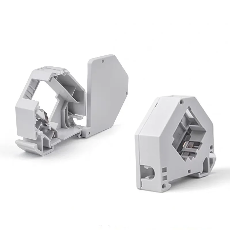 Housing Din-Rail Mounting RJ45 Keystone Jack Holder For Module Labeling Field Earth Spring IP20 Dust-Proof Laptop Box
