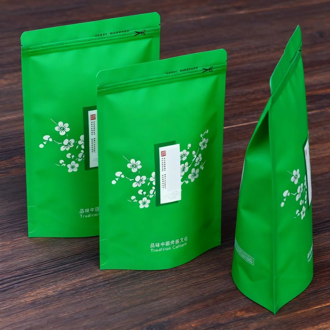 Classics Lapsang Souchong Black Tea Thick Brown Paper Iron Guan Yin Green Tea Zipper Self-supporting-sealing Tea Bag Universal
