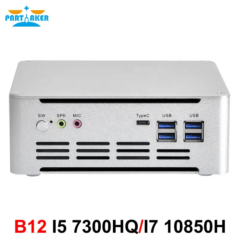 Partaker Mini PC Intel Core i7-10850H Windows 11 Linux DDR4 Gigabit Ethernet 300M WiFi DP HD-MI 4K Computer HTPC NUC