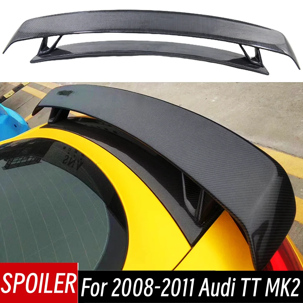 For Audi TT MK2 2008 09 10 11 Bodykit Car Real Carbon Fibe Rear Trunk Lid Lip Spoiler Wings Exterior Tuning Accessories Part