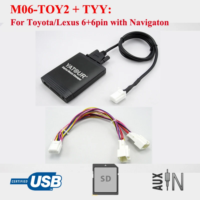 Yatour radia samochodowego MP3 odtwarzacz dla Toyota Lexus 6 + 6PIN radia z system nawigacji