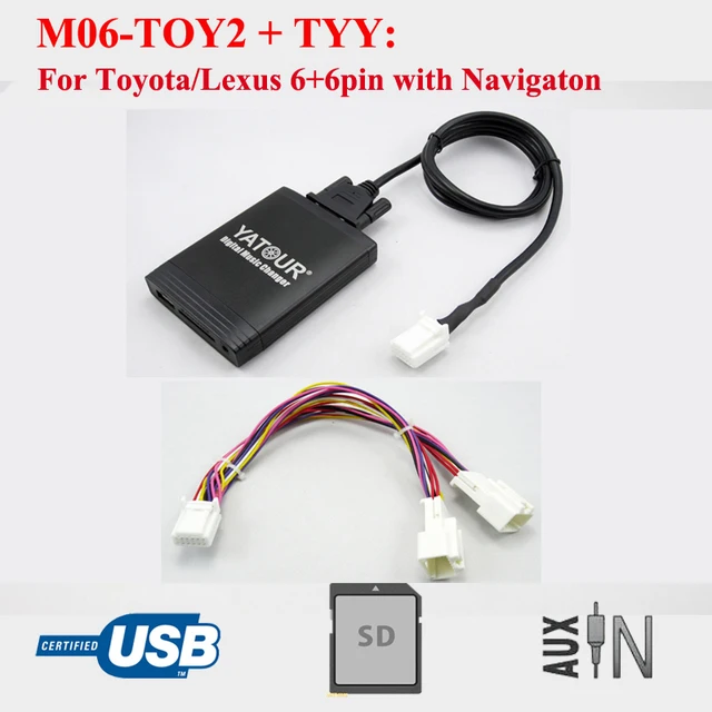 Yatour radia samochodowego MP3 odtwarzacz dla Toyota Lexus 6 + 6PIN radia z system nawigacji