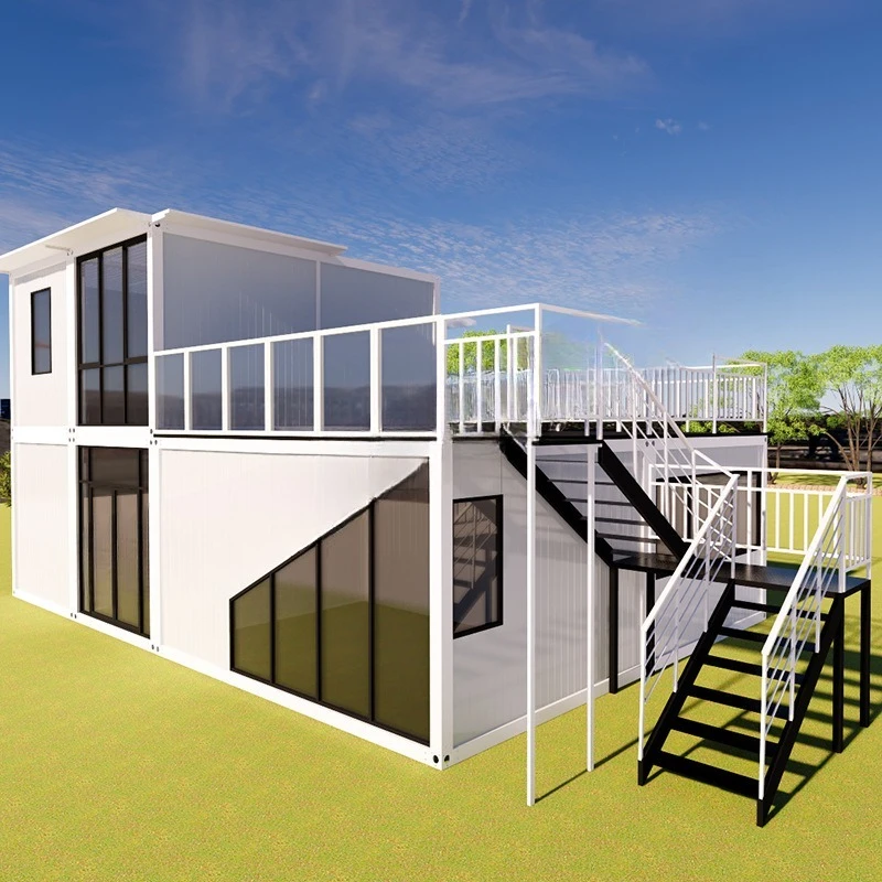 

Double-layer container shop, milk tea coffee shop, mobile house, removable fast LCL packing box, simple integrated house