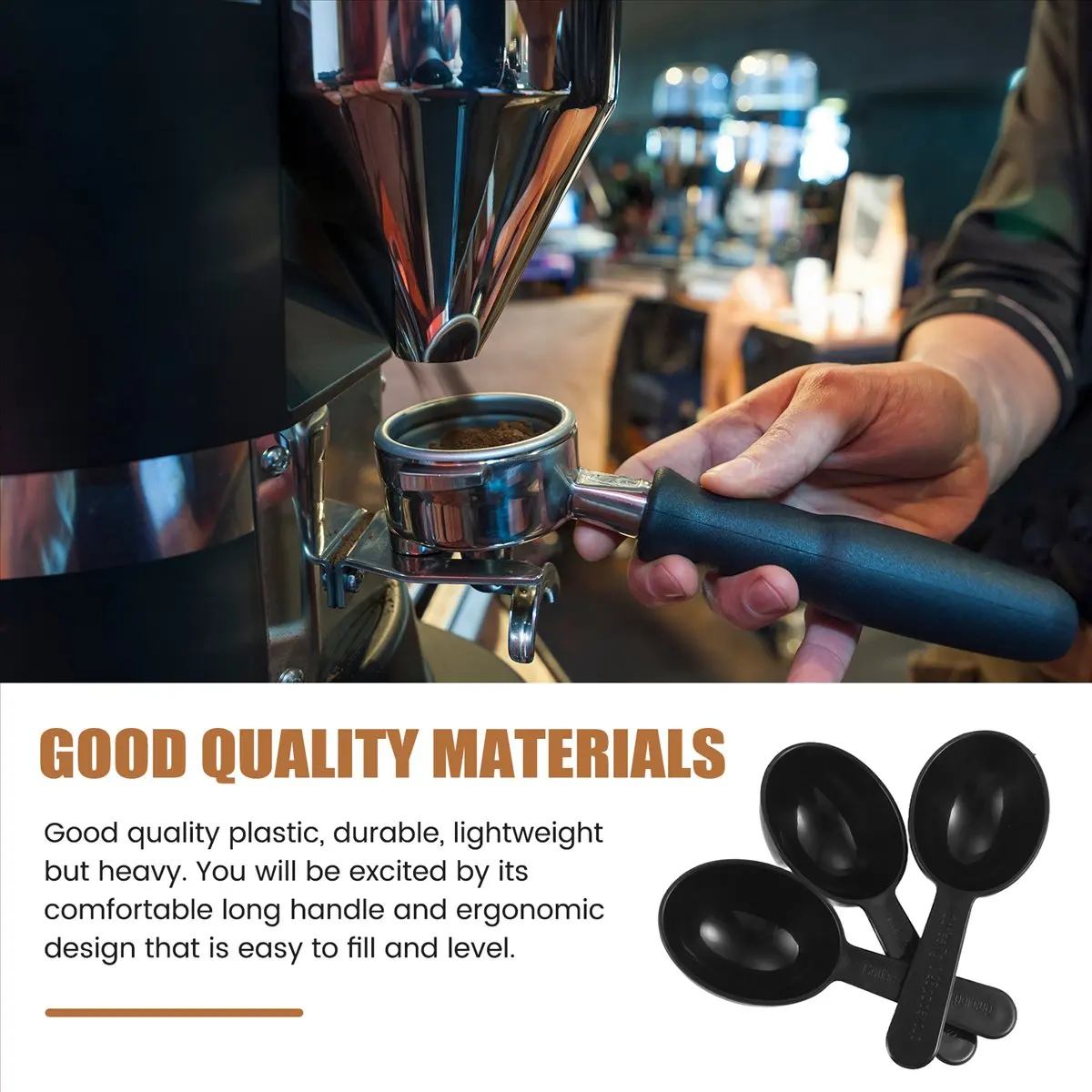 A1597Z~20 Pcs Coffee Measuring Spoons Plastic Measuring Tablespoons for Coffee, Tea and Milk Powder Spoons(7G/0.25Oz/Black)
