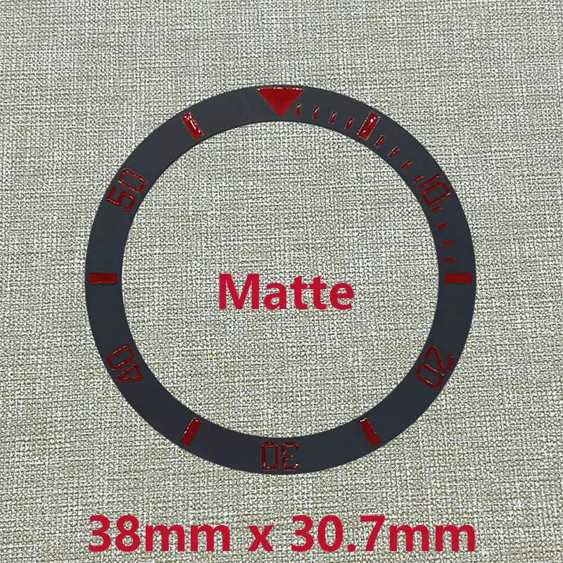 

38mm Matte Ceramic For 40mm SUB GMT SKX007 Watch Bezel Insert Ring Slope NH35 NH36 GMT Diving Men Watch Part Accessories