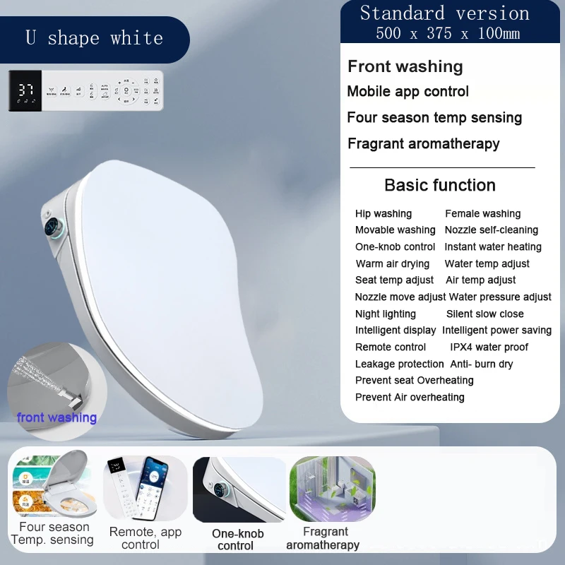 Smart Round Electric Toilet Japanese Seat Bidet Washing Wc Child Friendly Inteligente Heated Washing Toilets Mobile Control Seat