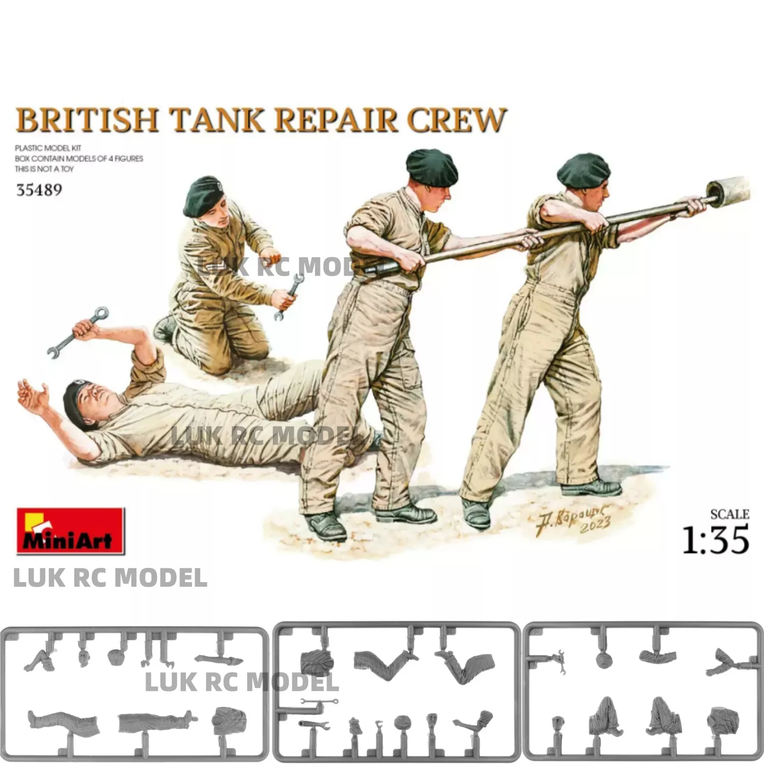 Miniart 1/35 British Tank Maintenance Soldier 35489 Plastic Soldier Assembly Miniature Scene Static Educational Toys DIT Part