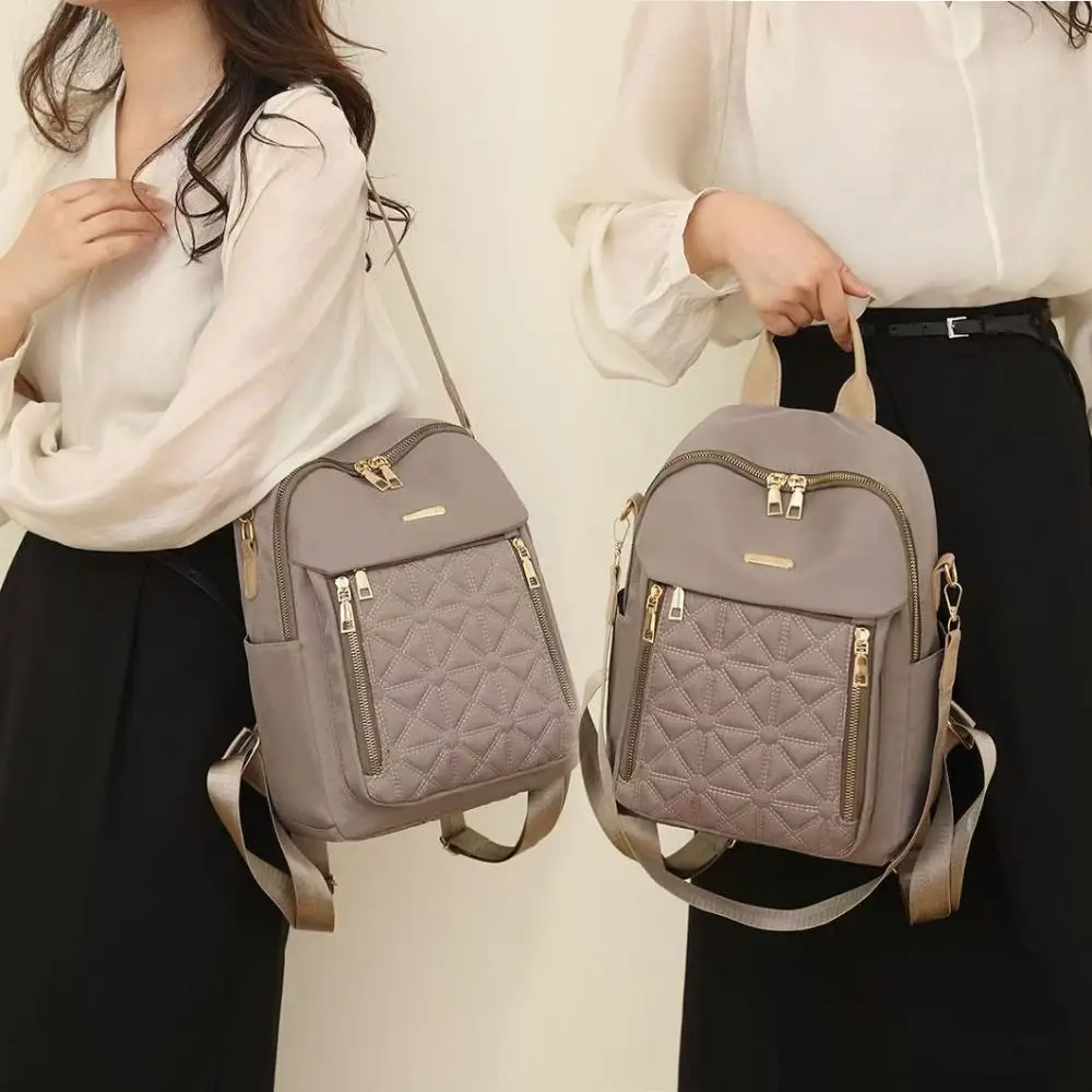 

Oxford Cloth Simple Luxury Backpack Multi-functional Small Pack Solid Color Shoulder Bag Handbag Korean Style Retro Backpack
