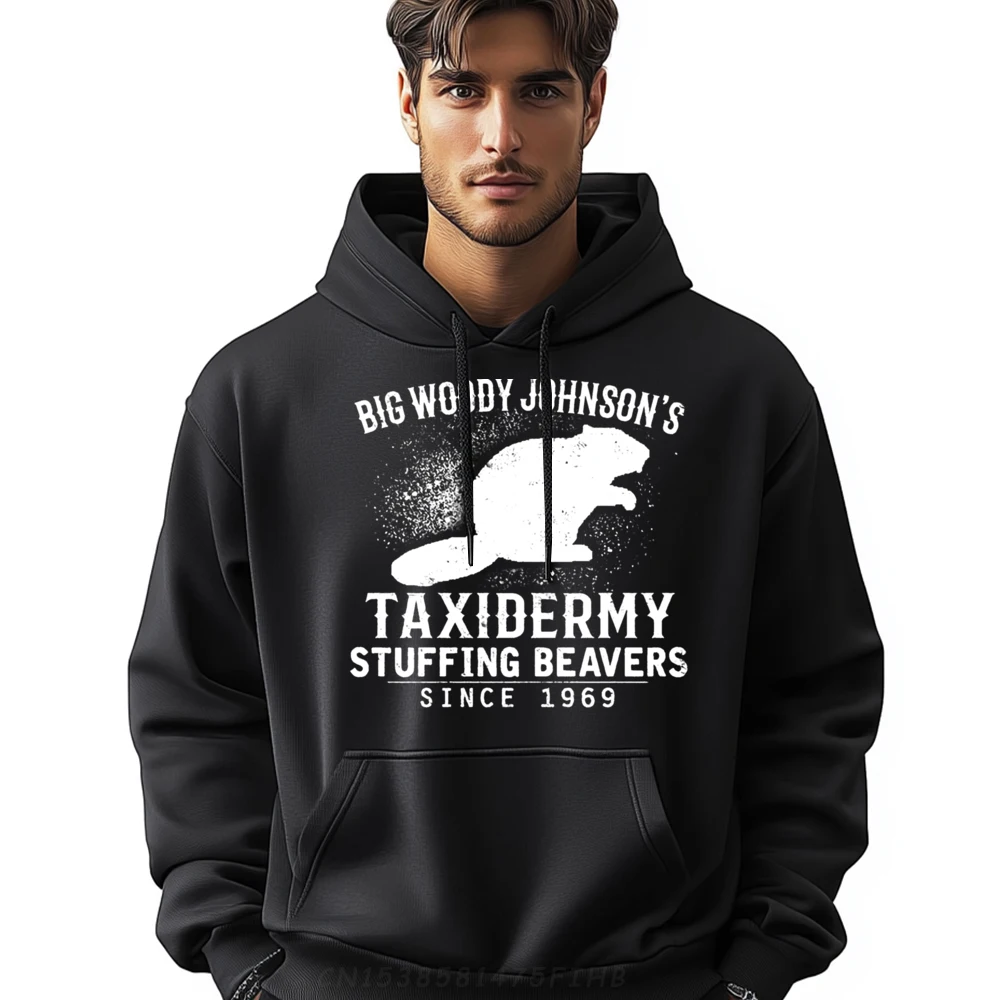 

Big Woody Johnson is Taxidermy Classic Hoodies Hip Hop Printed Long Sleeve Men's Hoodies Group Coats Crew Neck Tops