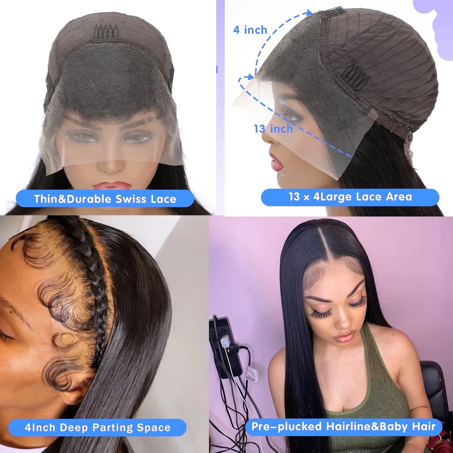 13x6 الدانتيل الجبهة الباروكات HD كامل أمامي مستقيم الدانتيل الجبهة الباروكات شعر الإنسان الحقيقي الباروكات قبل قطعها الباروكات للنساء السود