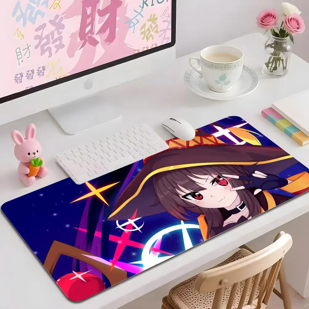 Megumin Anime Mouse Pad Multiple Sizes Large Square Computer Office Game Table Mats Rubber Anti-slip Mousepads