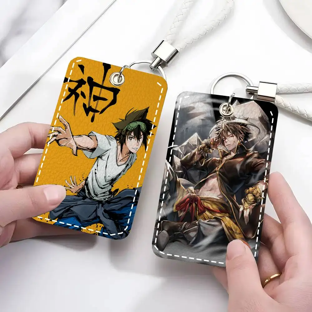 The High School God Card Case Keychain Access Card Bag Key Tag Ring Leather Card Holder Key Ring Access
