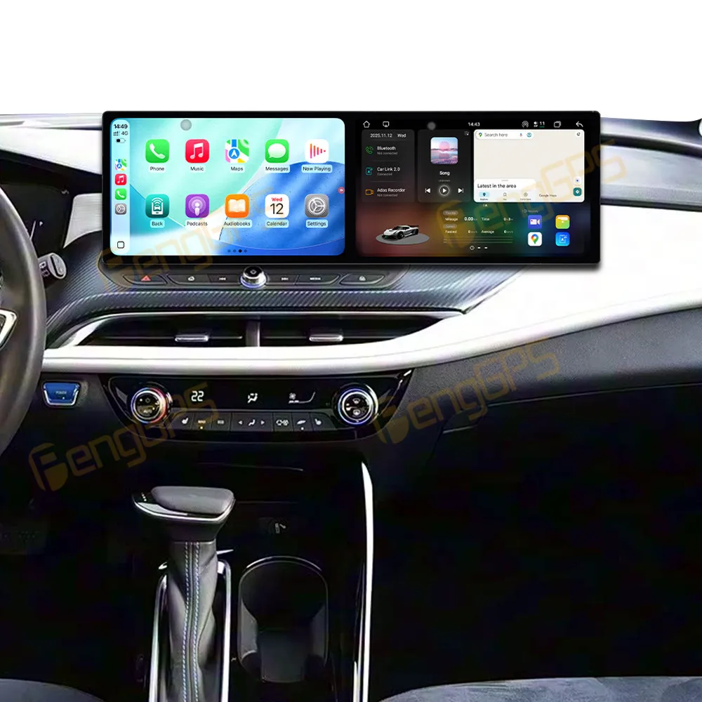 

Обновление Carplay 9,1-дюймовый двойной экран Android 15, автомобильное радио для Buick VELITE 2019-2022, мультимедийный плеер Carplay с GPS-навигацией