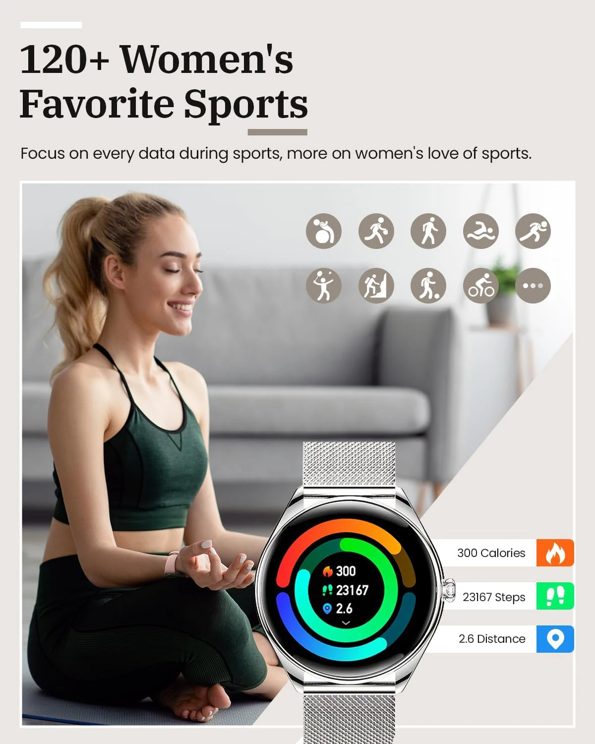 Nowy smartwatch damski i męski 2025 do XIAOMI Watch PK Amazfit GTR, sportowy smartwatch fitness dla kobiet, NFC, wodoodporność IP68, opaska sportowa + pudełko