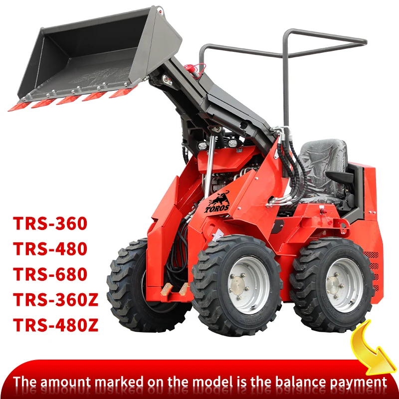 EURO 5 EPA mini skid steer loader China Manufacturer Small mini Skid steer loader 500KG 1 ton Mini Wheel Loader Customizable