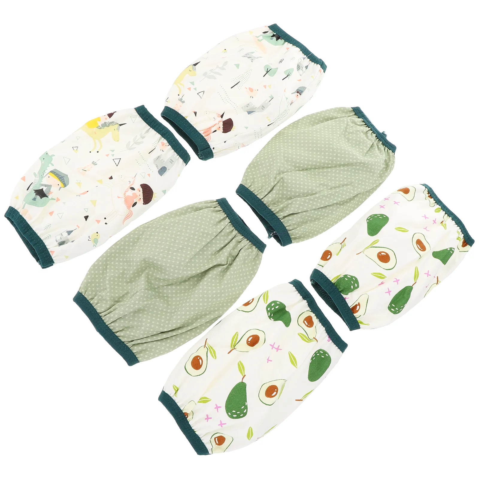 3 Pairs Sleeve Cotton Protector Oversleeve Baby Waterproof Cover Weaning Cuff Arm Long