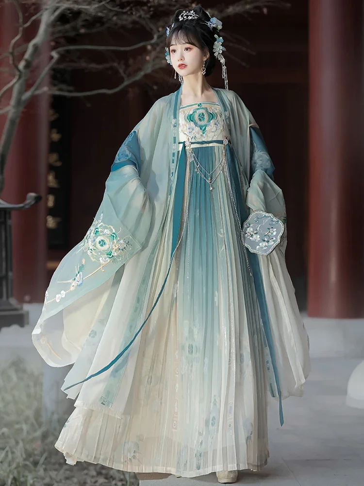 จีนแบบดั้งเดิมHanfuผู้หญิงชุดโบราณOrientalชุดเจ้าหญิงElegance Tang Dynastyเต้นรําFairyชุดคอสเพลย์