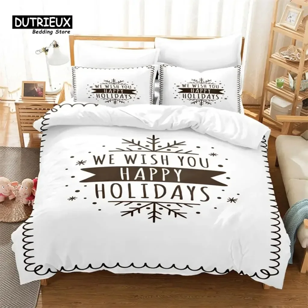 

Christmas Letter Duvet Cover Set, Christma Bedding Set, Soft Comfortable Breathable Duvet Cover, For Bedroom Guest Room Decor