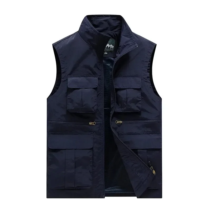 Vest Work Windbreaker Luxury Men's Clothing Running MAN Embroidered Waterproof Multi Pocket Hunting Tactical Plus Size Outerwear