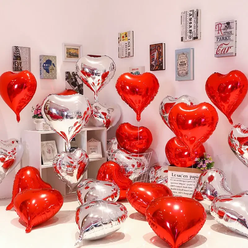 10pcs Multicolor Heart Love Aluminum Foil Balloon Baby Shower Child Birthday Party Wedding Decor Supplies Air Balloons Globos