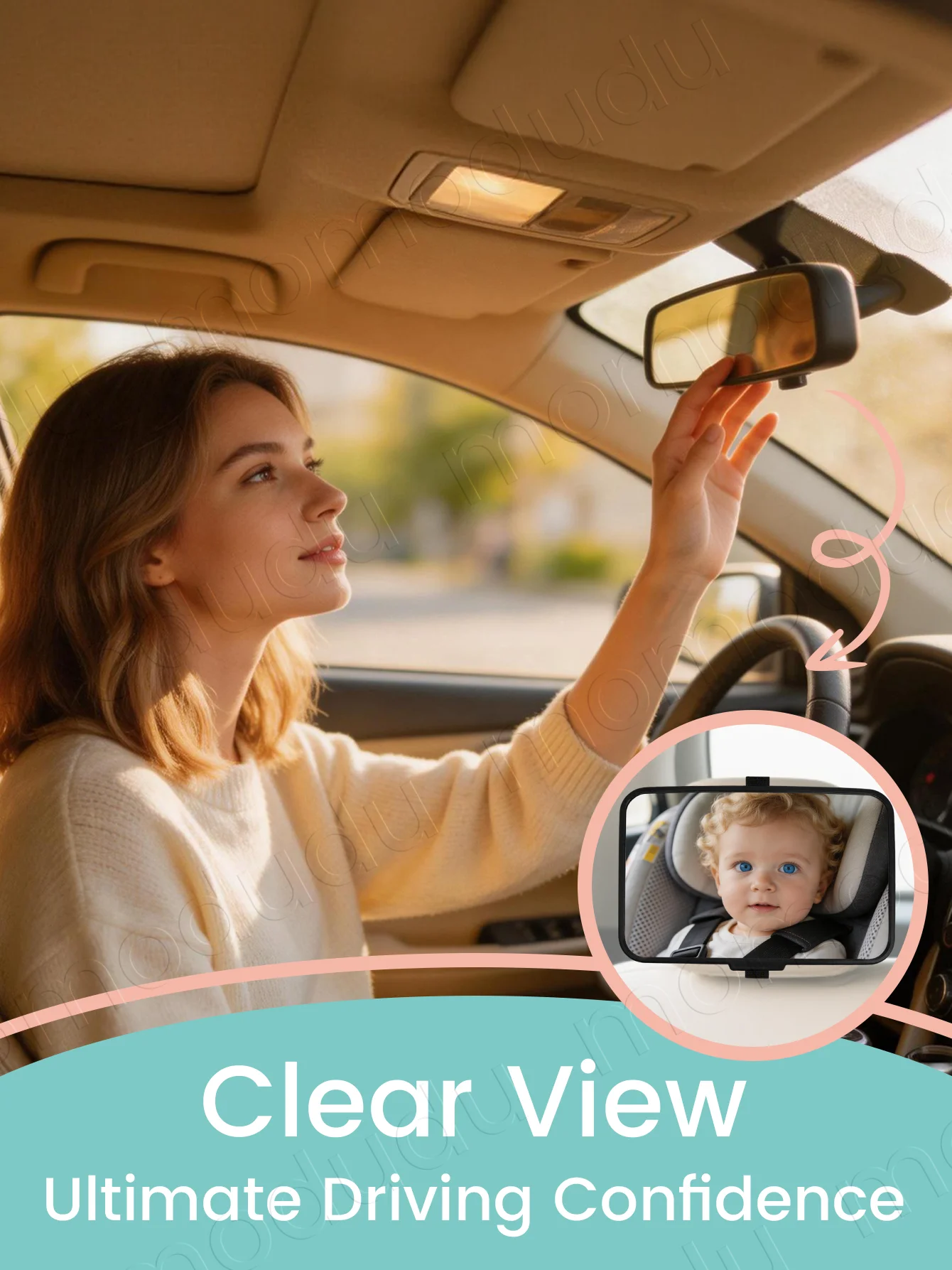 Picture 7: M-Size Adjustable Wide-Angle Car Seat Mirror, Headrest Mount Safety Monitor for Rear-Facing Baby & Child