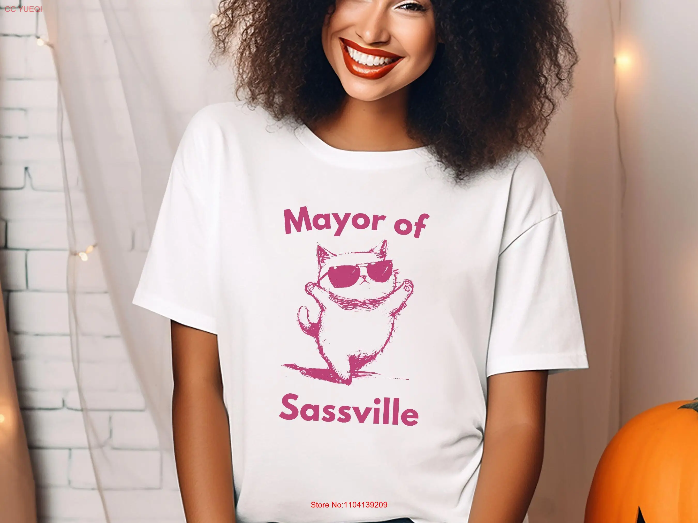 Mayor of Sassville CaT T Shirt Autism Pride Funny Y2K Autistic Neurodivergent Weirdcore long or short sleeves