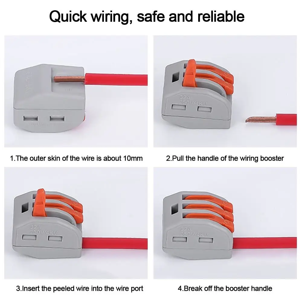 Universal Compact Quick Terminal Block Quick Electrical Cable Splice Small Push-in Terminal Blocks Mini Wire Connector Parts