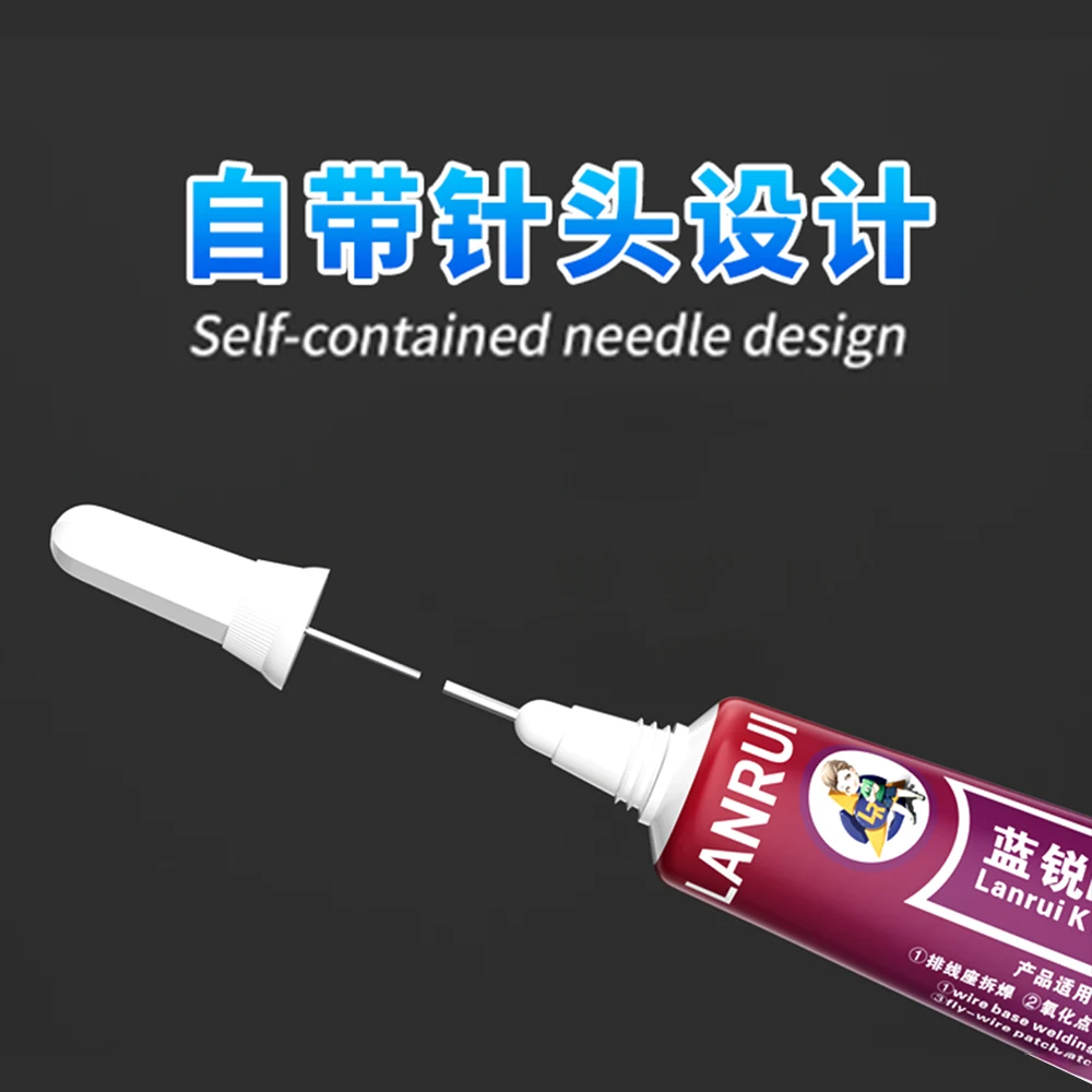 LANRUI K9 15ml Thixotropic De Sulfurization Paste for Fingerprint Route/Battery Seat/Tail Plug Welding Repair Desoldering Paste