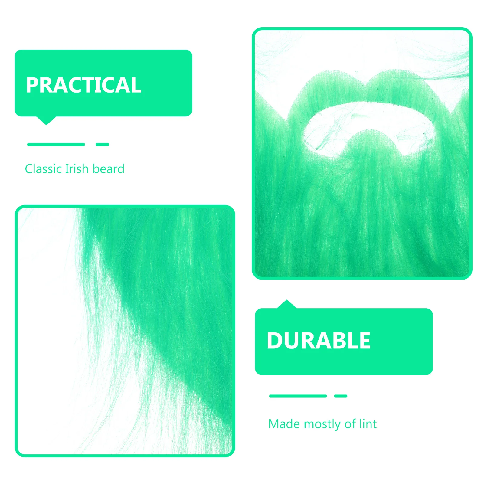 2 قطعة عيد القديس باتريك وهمية اللحية الوبر خفيفة الوزن مريحة تأثيري اللحية الدعامة حزب الشارب الديكور إمدادات الحفلات #5