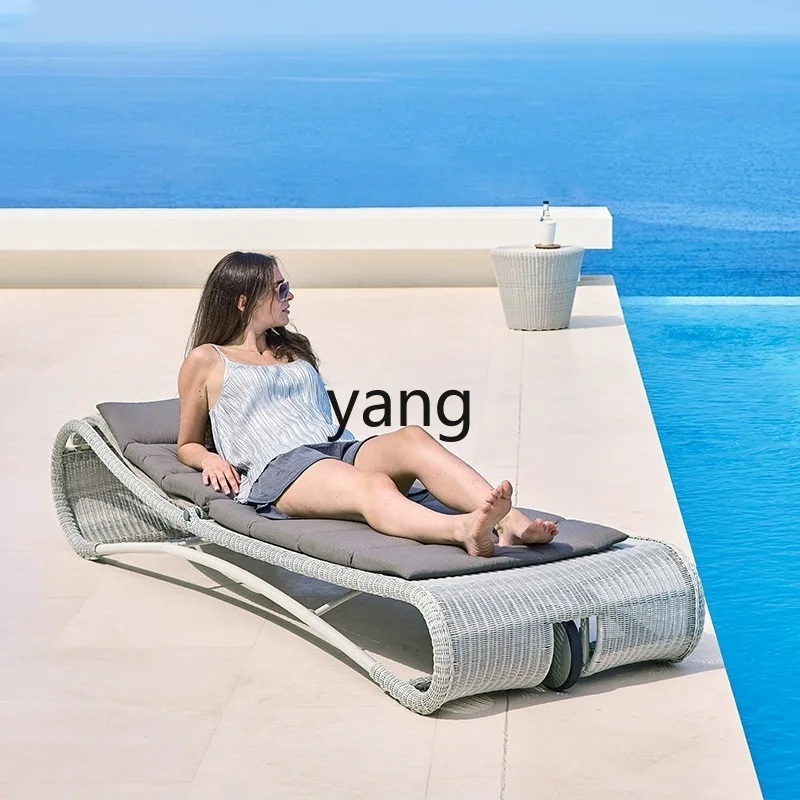 tgf في الهواء الطلق الروطان المنسوجة كرسي كرسي فناء شرفة الترفيه كرسي الشاطئ حمام سباحة ربيع حار نادي سبا #3