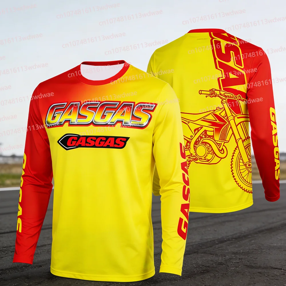 

Мотокроссовая футболка с длинным рукавом GASGAS 2026: быстросохнущая, дышащая, для езды на велосипеде, эндуро и активного отдыха