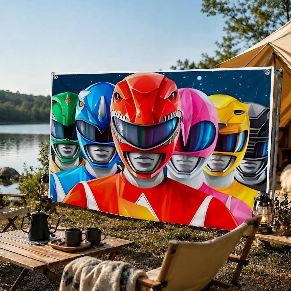 P-Power R-Rangers Flags Suitable For Party Club Outdoor Interior Wall Art Decoration Banner Gift
