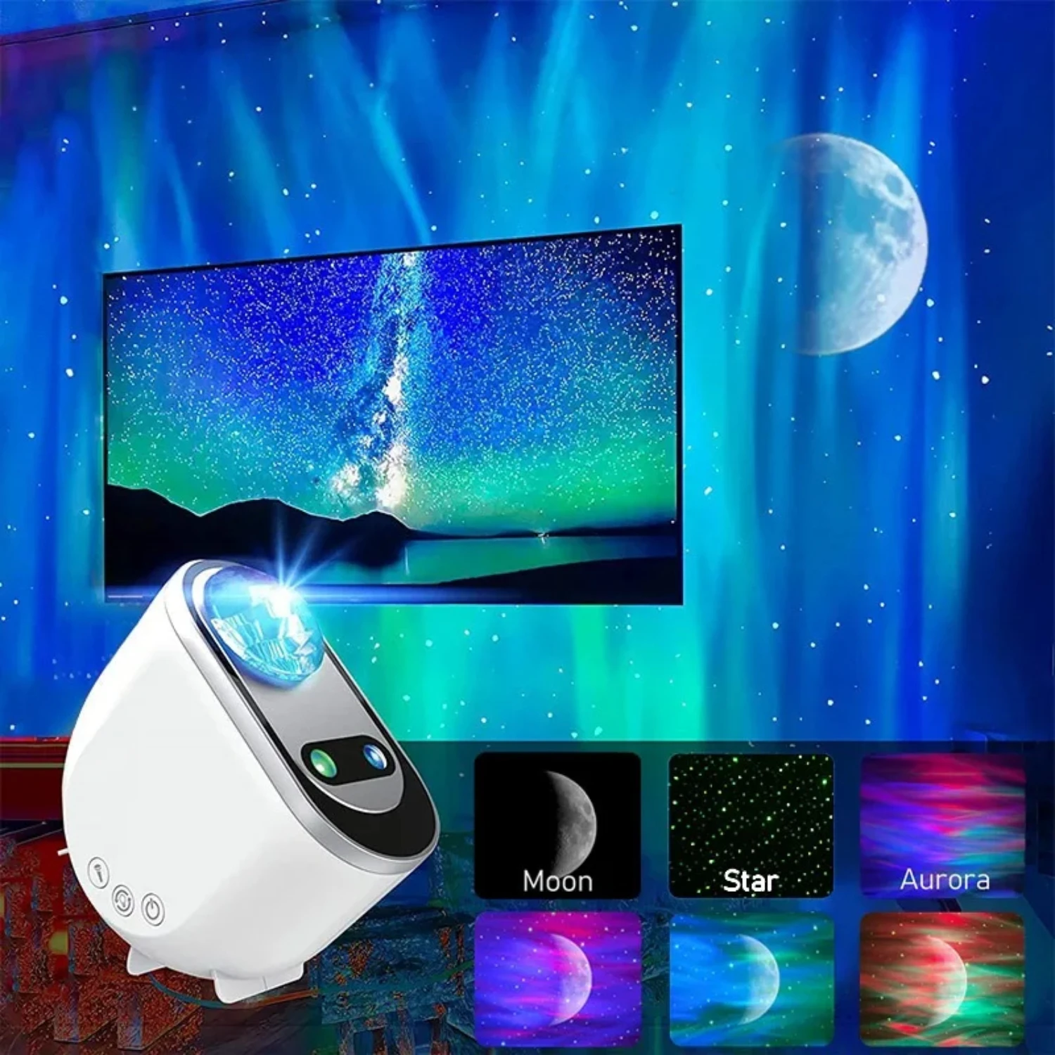 Przekształć swoją przestrzeń za pomocą lampy LED Sky Aurora Borealis Projektor Starlight zapewniający spokojne niebiańskie oasis doświadczenie w domu.