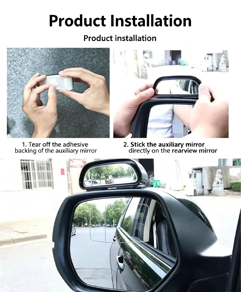 360 Degree Adjustable Wide Angle Side Rear Mirror Blind Spot Convex Mirrors for Car Reverse Parking Auxiliary Rear View Mirror