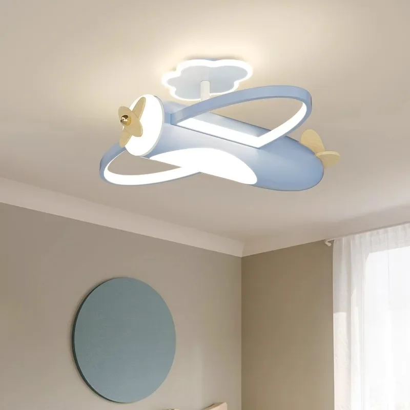 

Cartoon Airplane ceiling Chandelier Solid Wood Light for Children's Room Boy Room decor Minimalist Bedroom Hanging Chandelier