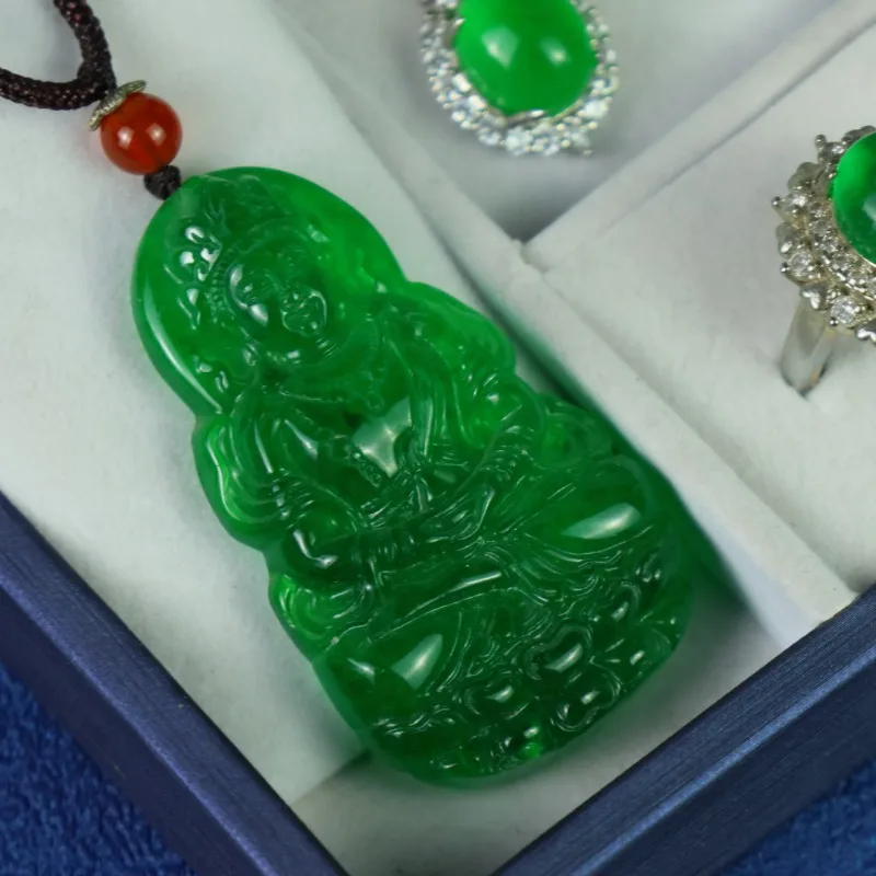 New Natural High-ice Green Guanyin Three-piece Set, Classic