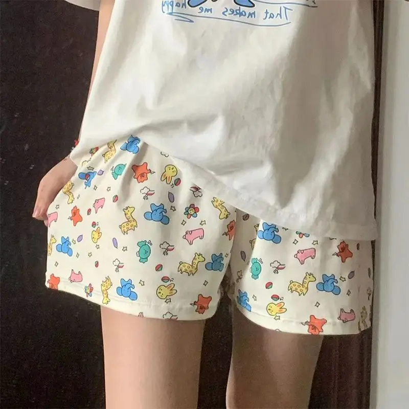 Sleeping Pants Women Cartoon Cute Shark Animal Pattern Loose Lightweight Breathable Elasticated Waistband Shorts Pajama Pants