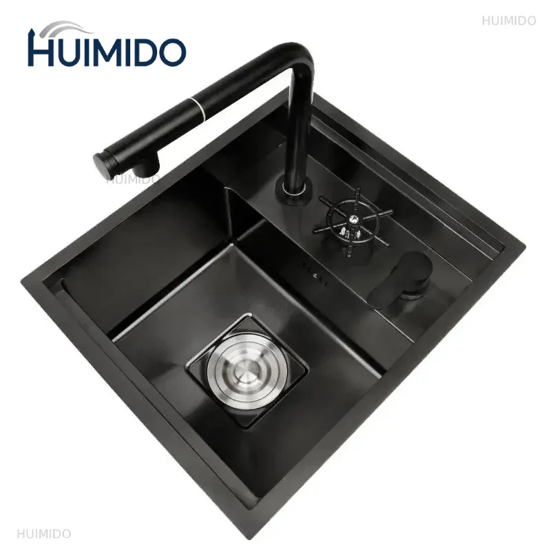 Steel Kitchen Sink Invisible Black Small Single Mini Hidden Kitchen Concealed Kitchen Sink Bar Sink