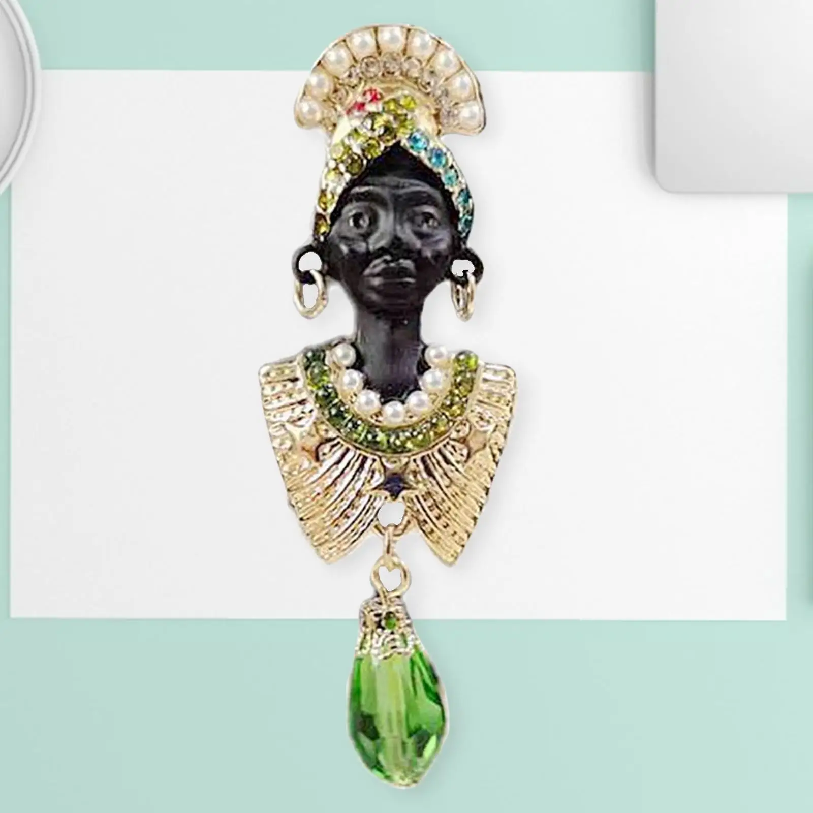 Brooch Pins Exotic Vintage Egypt Clip Broach Jewelry for Dress Shawl, Sweater, Girl, Kids