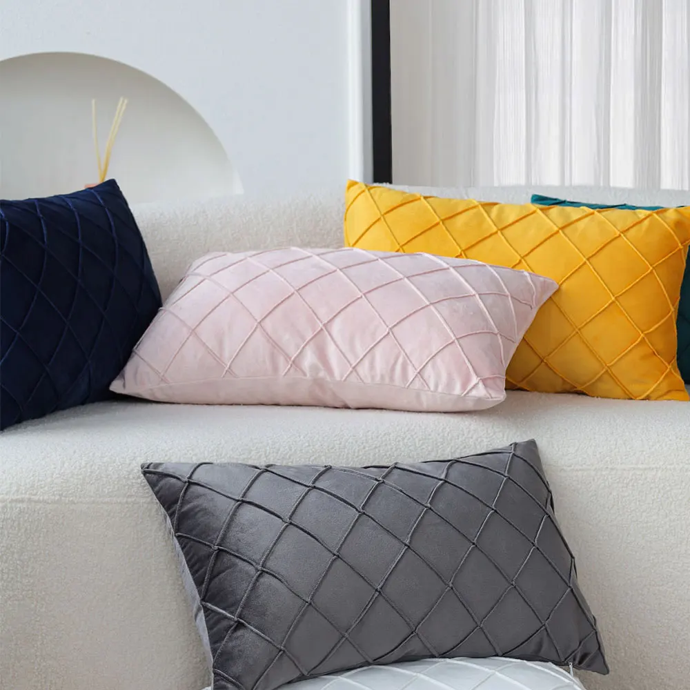 Soft Sofa Pink Cushion Cover Nordic Style Living Room Decorative Pillowcase Back Pillow Cover Skin-friendly Funda Cojin Hogar