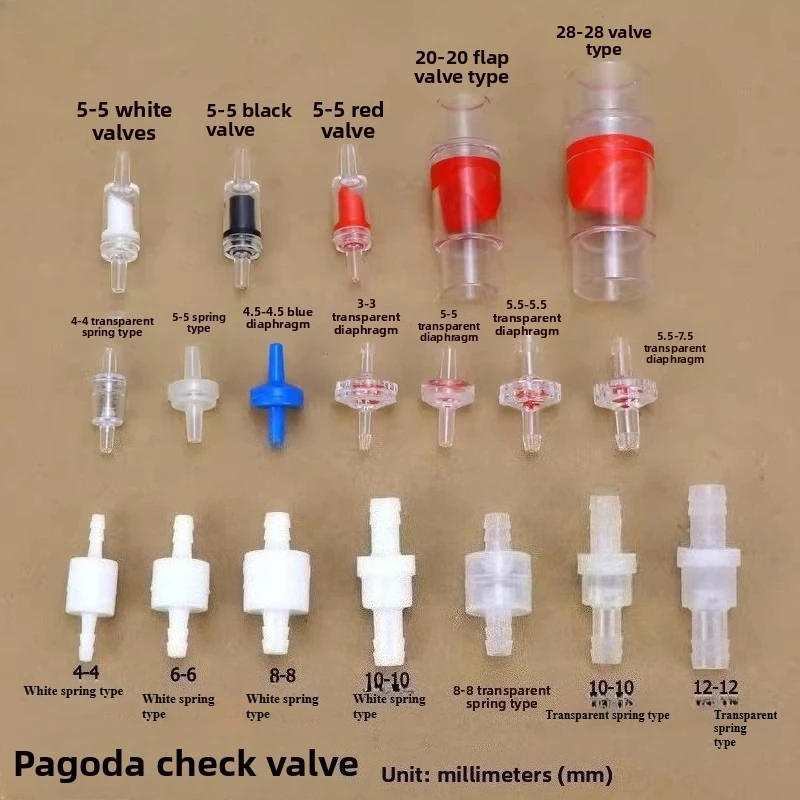 Plastic Check Valve Water One-way Valve Water Stop Valve Inline Fluids Check Valves for Fuel Gas Liquid 2Pcs