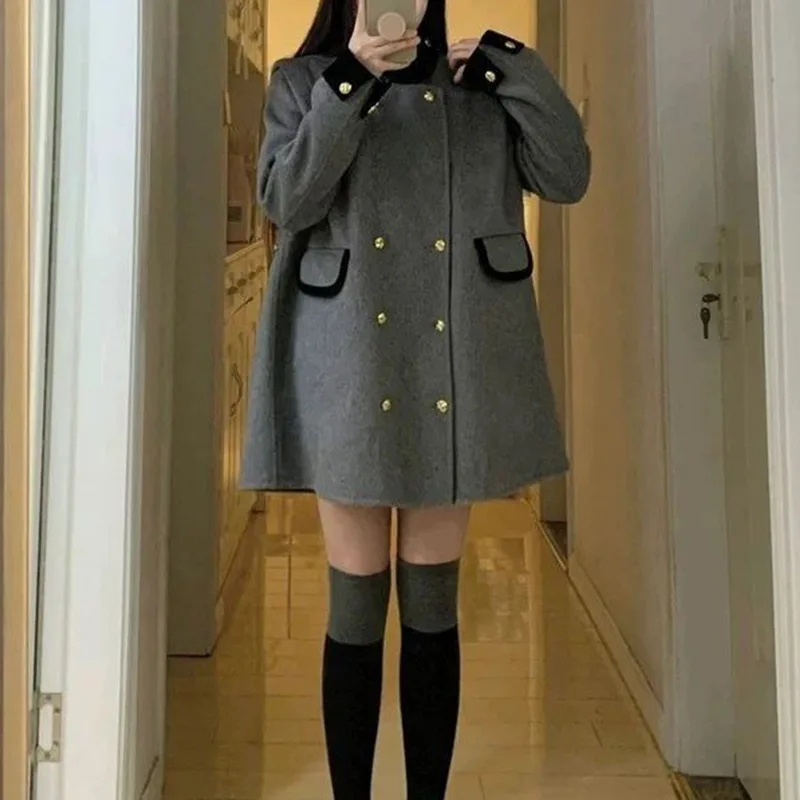 

Tweed Jacket Cream Beige Womens Fall Gauze Skin-Friendly Office Lady Officelady Pure Gentle Sweet Simplicity Airy Lapels V-Neck