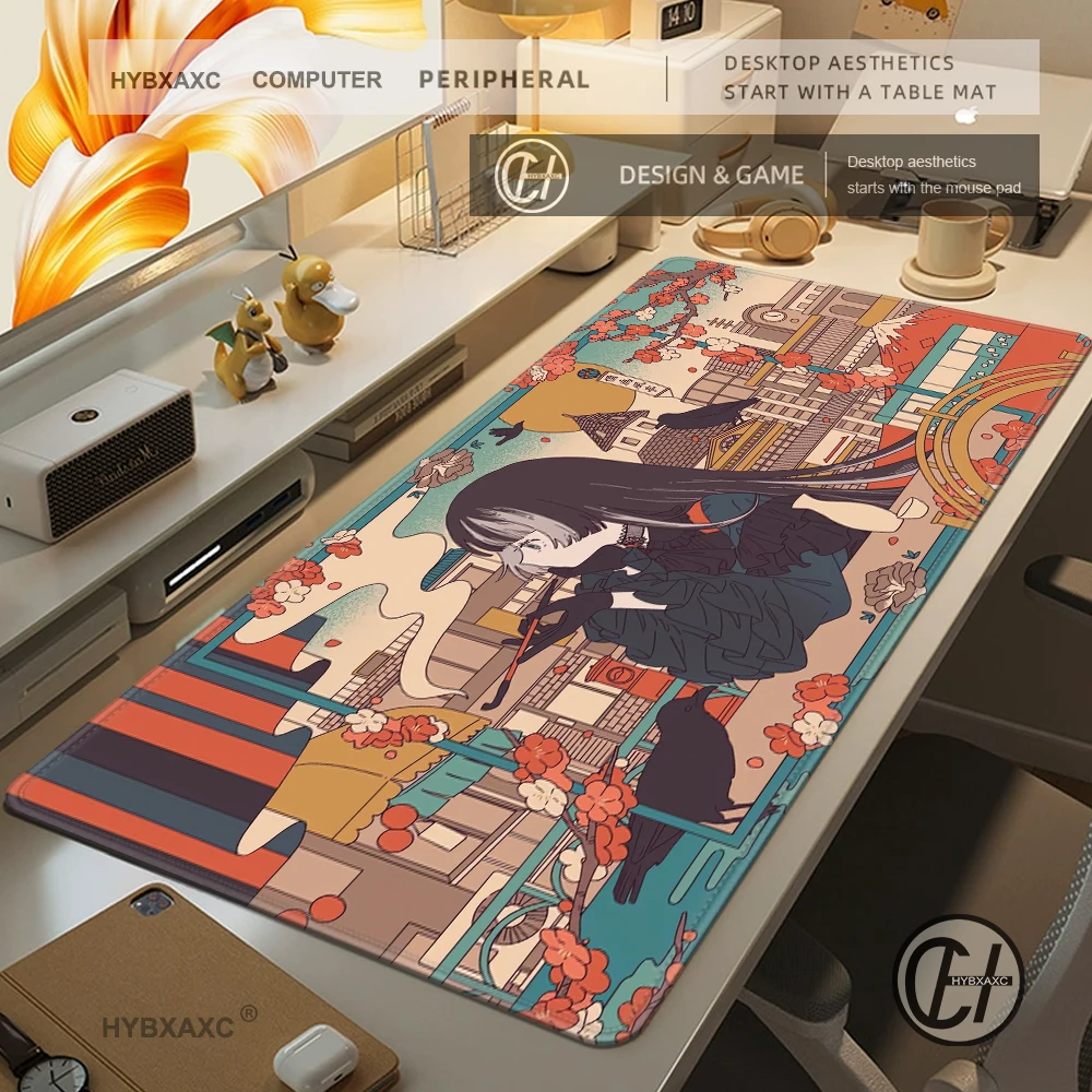 شعبية Virutal Idol J Kufuutei Raden المطاط ماوس الوسادة مع قفل حافة الألعاب اكسسوارات HD الطباعة حصيرة مكتبية طالب لوحة الكتابة #2