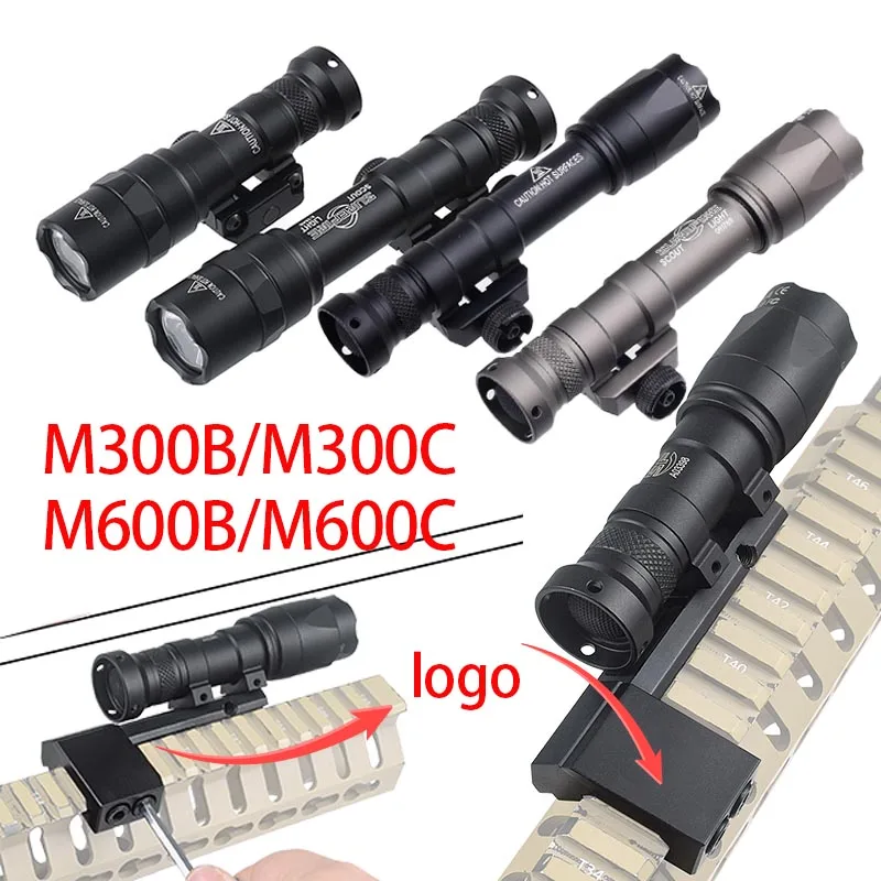 

Surefire M300B M600B M300C M600C Hunting Light Offset Mount Scout Flashlight 20mm Picatinny Rail Airsoft AR15 Switch Rifle