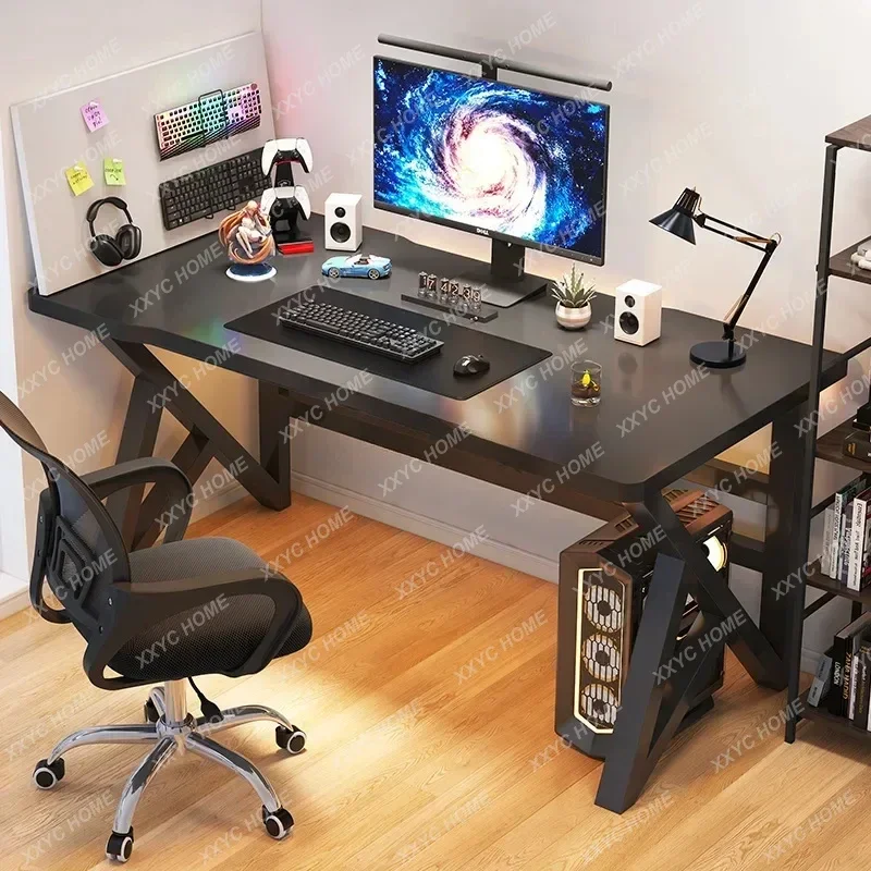 Modern Writing Computer Desk, 47inch Heavy Duty Study Desk with Z-Shaped Metal Leg, Luxury Simple Home Office Computer Desk