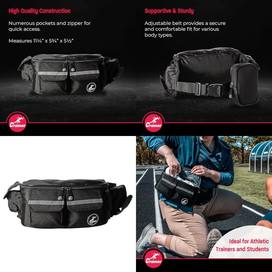 

Fanny Pack for Athletic Trainers, Lightweight With Quick Access Pockets, Empty, Waist Bag With Quick Access Pockets, Carries Es