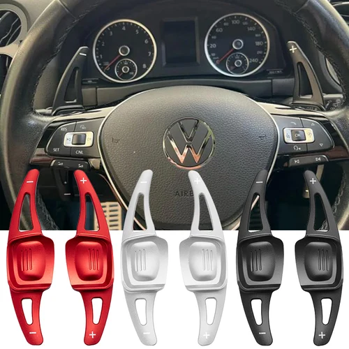 Imagen 1 del producto Paleta de cambio de volante de coche, aleación de aluminio resistente para Volkswagen VW Tiguan de 2019, c-rek Golf 8 MK8, piezas de montaje, 2 uds.