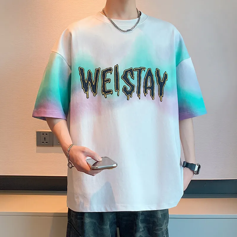 

High Streetwear Men's Cotton T-Shirts 2025 Summer Casual Short Sleeve Tees Youth Harajuku Tops Tshirt Clothing Plus Size M-4XL